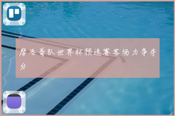摩洛哥队世界杯预选赛客场力争夺分